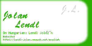 jolan lendl business card